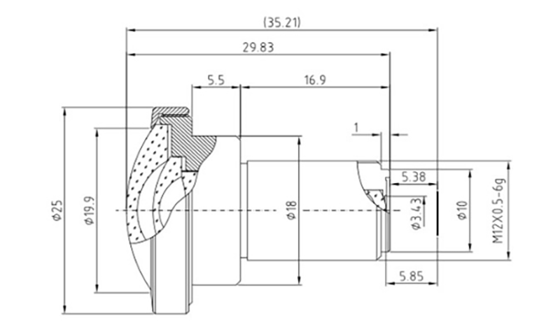 1 3.2Inch 1.19mm Panoramic Wide Angle 185 Degree FisheSpecification